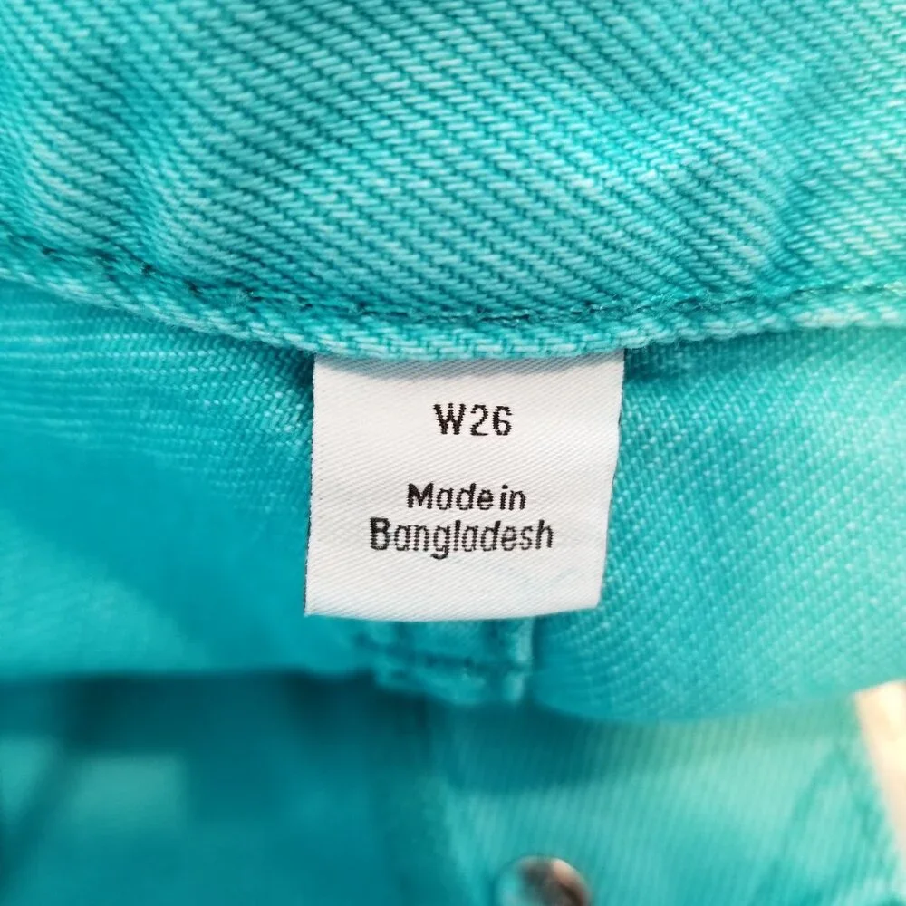 Calvin Klein Womens Sz 26 Teal Straight Leg Jeans Retro Festival‎ Coastal NWT